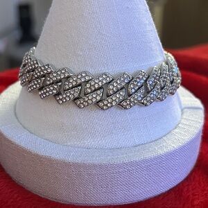New Silver Cuban‎ CZ  Bracelet
